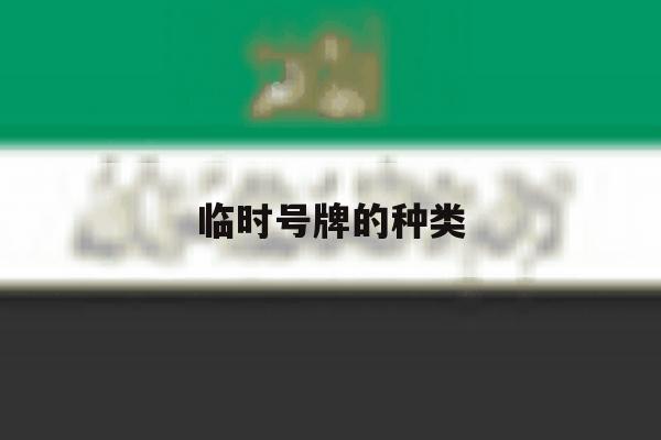 临时号牌的种类 临时号牌的种类