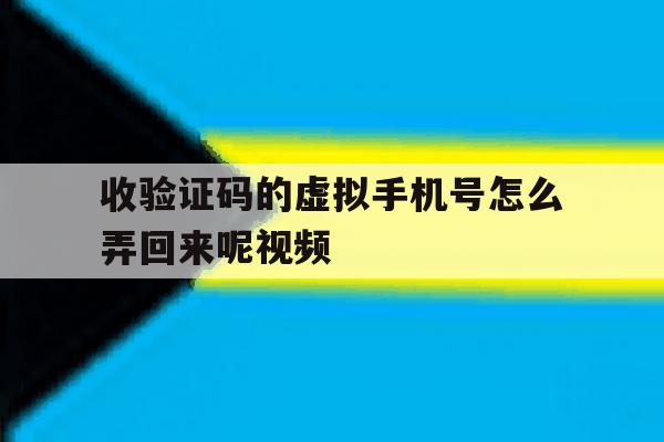 收验证码的虚拟手机号怎么弄回来呢视频 收验证码的虚拟手机号怎么弄回来呢视频