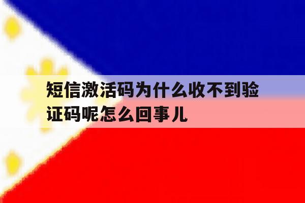 短信激活码为什么收不到验证码呢怎么回事儿的简单介绍 短信激活码为什么收不到验证码呢怎么回事儿的简单介绍