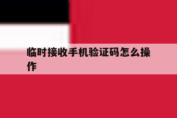 临时接收手机验证码怎么操作 临时接收手机验证码怎么操作