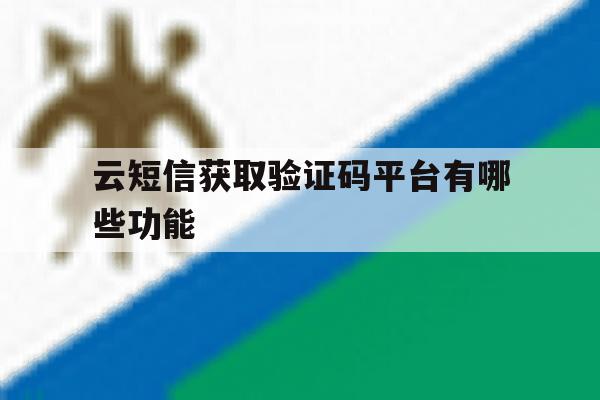 云短信获取验证码平台有哪些功能 云短信获取验证码平台有哪些功能