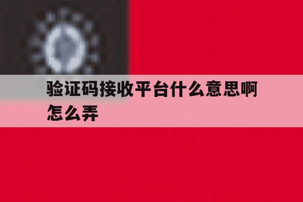 验证码接收平台什么意思啊怎么弄 验证码接收平台什么意思啊怎么弄