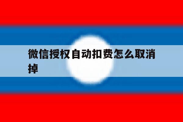 微信授权自动扣费怎么取消掉 微信授权自动扣费怎么取消掉