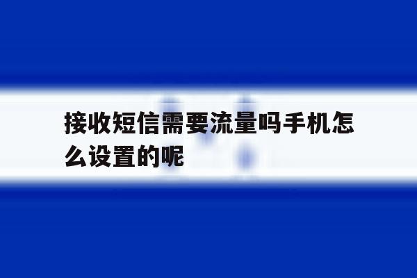 接收短信需要流量吗手机怎么设置的呢的简单介绍 接收短信需要流量吗手机怎么设置的呢的简单介绍