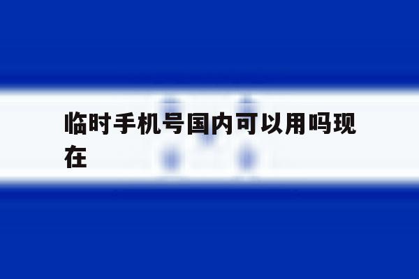临时手机号国内可以用吗现在 临时手机号国内可以用吗现在