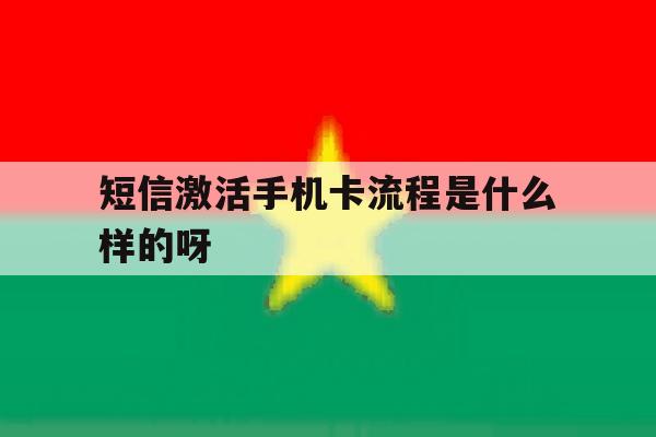 短信激活手机卡流程是什么样的呀 短信激活手机卡流程是什么样的呀