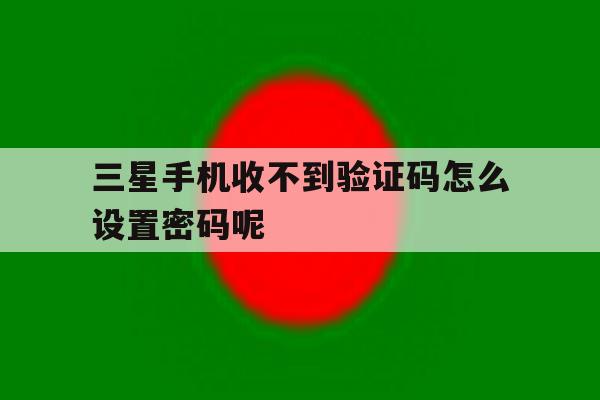 三星手机收不到验证码怎么设置密码呢 三星手机收不到验证码怎么设置密码呢