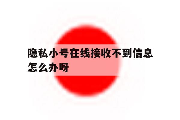 隐私小号在线接收不到信息怎么办呀 隐私小号在线接收不到信息怎么办呀