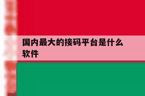 国内最大的接码平台是什么软件 国内最大的接码平台是什么软件