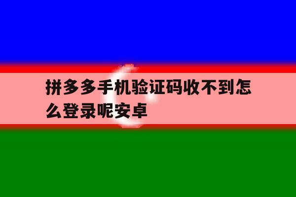 关于拼多多手机验证码收不到怎么登录呢安卓的信息