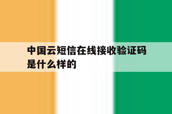 中国云短信在线接收验证码是什么样的 中国云短信在线接收验证码是什么样的