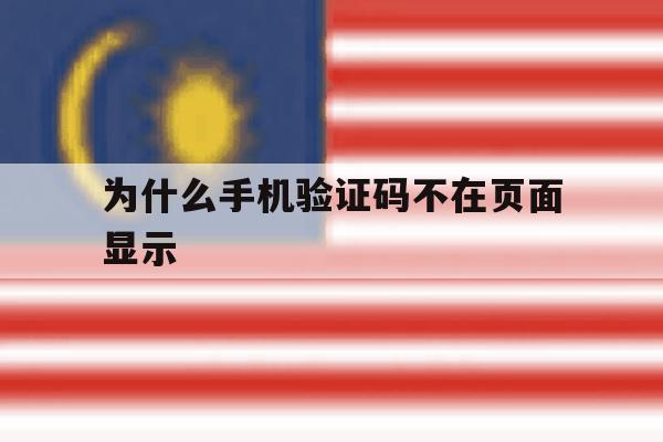 为什么手机验证码不在页面显示 为什么手机验证码不在页面显示