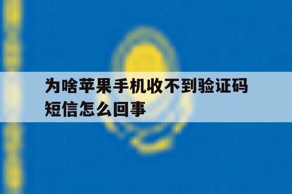 为啥苹果手机收不到验证码短信怎么回事 为啥苹果手机收不到验证码短信怎么回事