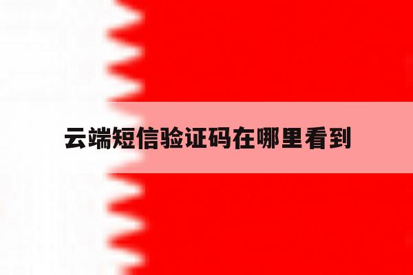 云端短信验证码在哪里看到 云端短信验证码在哪里看到