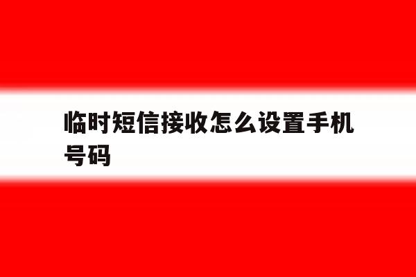临时短信接收怎么设置手机号码 临时短信接收怎么设置手机号码