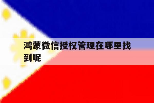 包含鸿蒙微信授权管理在哪里找到呢的词条 包含鸿蒙微信授权管理在哪里找到呢的词条