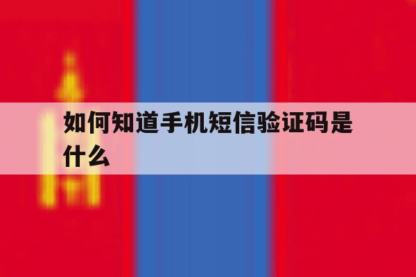 如何知道手机短信验证码是什么 如何知道手机短信验证码是什么
