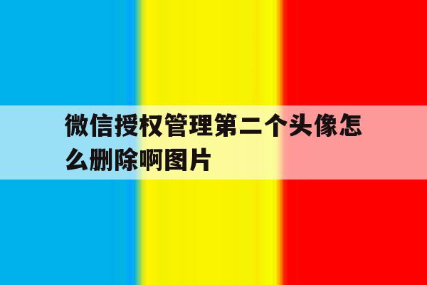 微信授权管理第二个头像怎么删除啊图片的简单介绍 微信授权管理第二个头像怎么删除啊图片的简单介绍