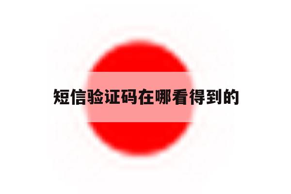 短信验证码在哪看得到的 短信验证码在哪看得到的
