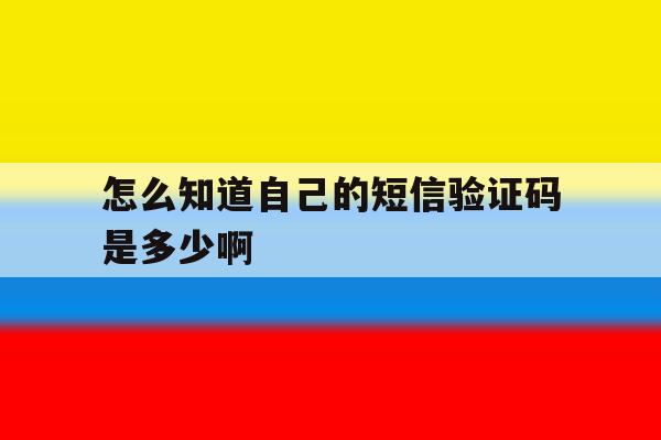 怎么知道自己的短信验证码是多少啊 怎么知道自己的短信验证码是多少啊