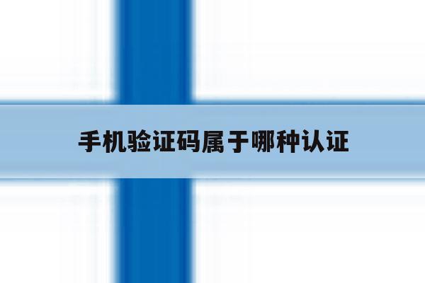 手机验证码属于哪种认证 手机验证码属于哪种认证