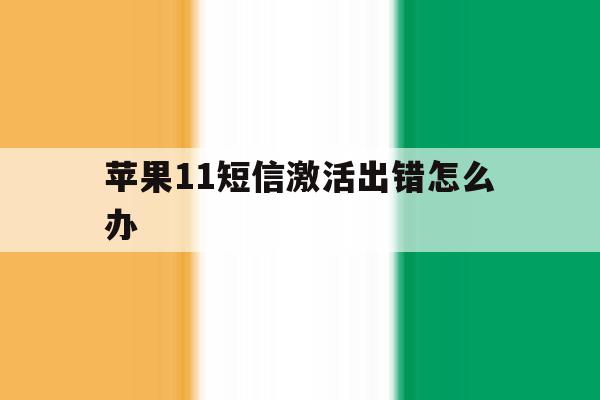 苹果11短信激活出错怎么办 苹果11短信激活出错怎么办