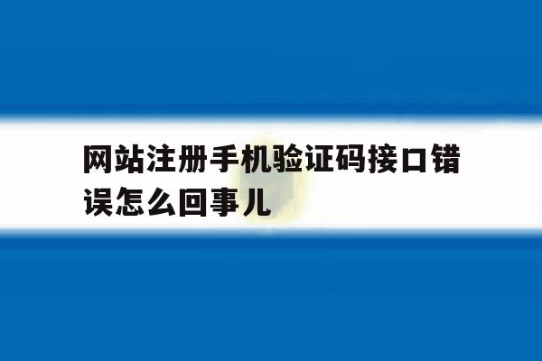 网站注册手机验证码接口错误怎么回事儿