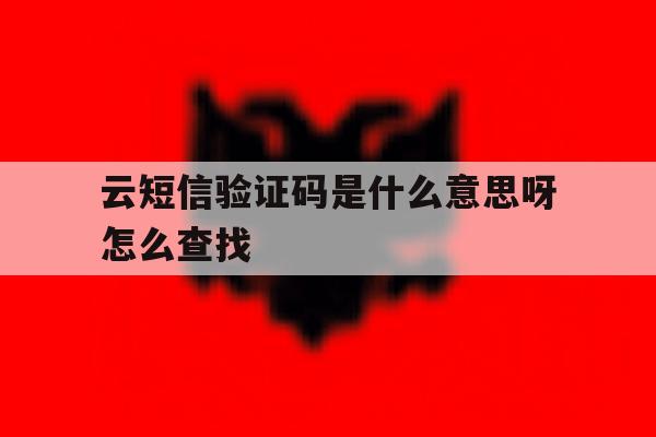 云短信验证码是什么意思呀怎么查找 云短信验证码是什么意思呀怎么查找