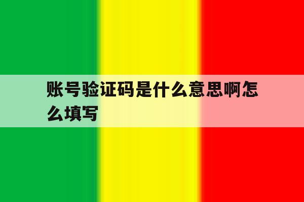 账号验证码是什么意思啊怎么填写 账号验证码是什么意思啊怎么填写