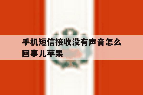 手机短信接收没有声音怎么回事儿苹果 手机短信接收没有声音怎么回事儿苹果