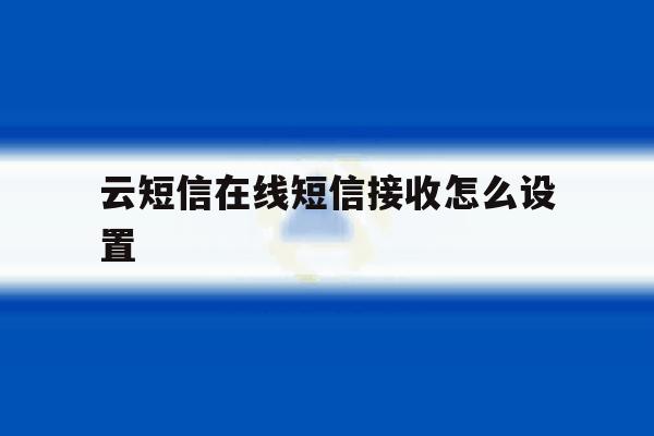 云短信在线短信接收怎么设置 云短信在线短信接收怎么设置