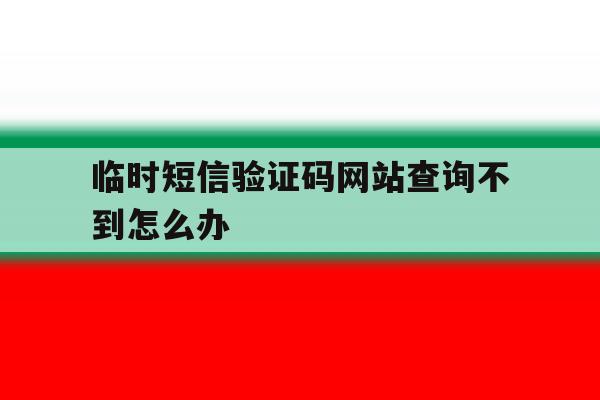 临时短信验证码网站查询不到怎么办 临时短信验证码网站查询不到怎么办