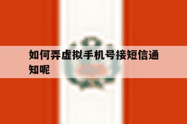 如何弄虚拟手机号接短信通知呢 如何弄虚拟手机号接短信通知呢