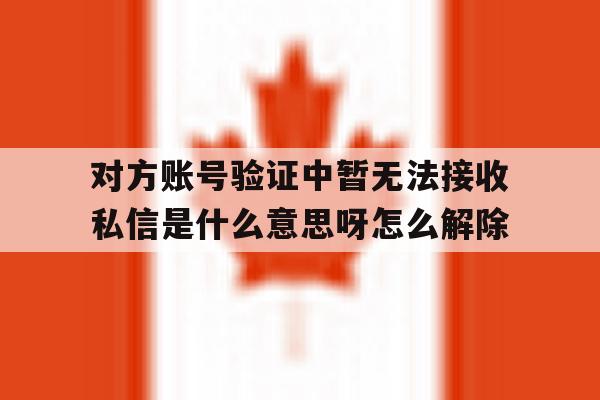 关于对方账号验证中暂无法接收私信是什么意思呀怎么解除的信息 关于对方账号验证中暂无法接收私信是什么意思呀怎么解除的信息
