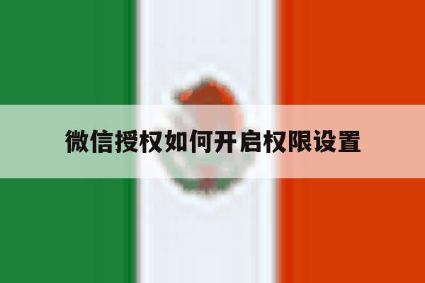 微信授权如何开启权限设置 微信授权如何开启权限设置