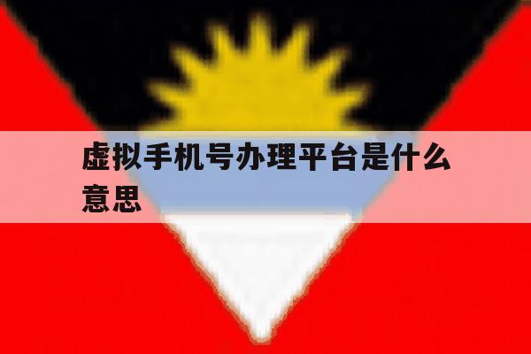 虚拟手机号办理平台是什么意思 虚拟手机号办理平台是什么意思