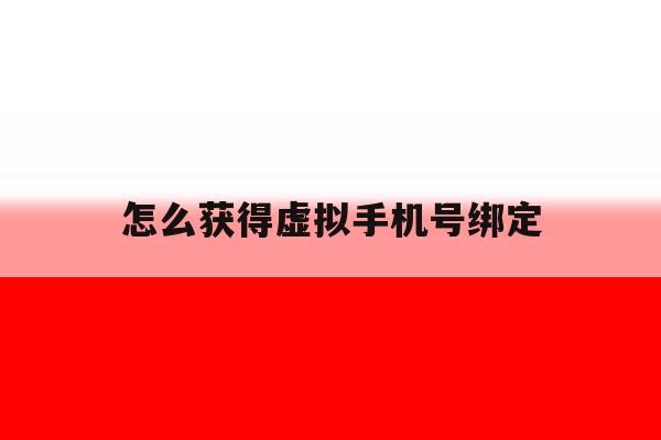 怎么获得虚拟手机号绑定 怎么获得虚拟手机号绑定