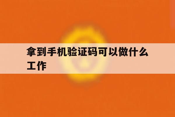 拿到手机验证码可以做什么工作 拿到手机验证码可以做什么工作