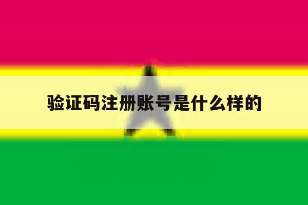 验证码注册账号是什么样的
