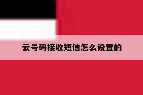 云号码接收短信怎么设置的 云号码接收短信怎么设置的