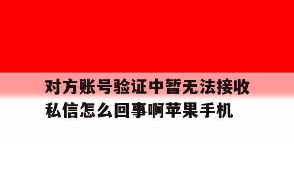 对方账号验证中暂无法接收私信怎么回事啊苹果手机的简单介绍 对方账号验证中暂无法接收私信怎么回事啊苹果手机的简单介绍