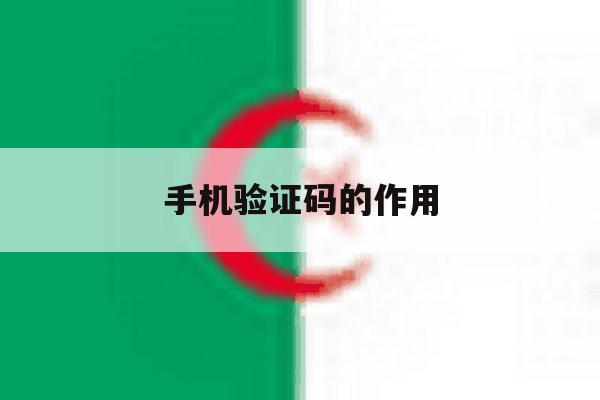 手机验证码的作用 手机验证码的作用