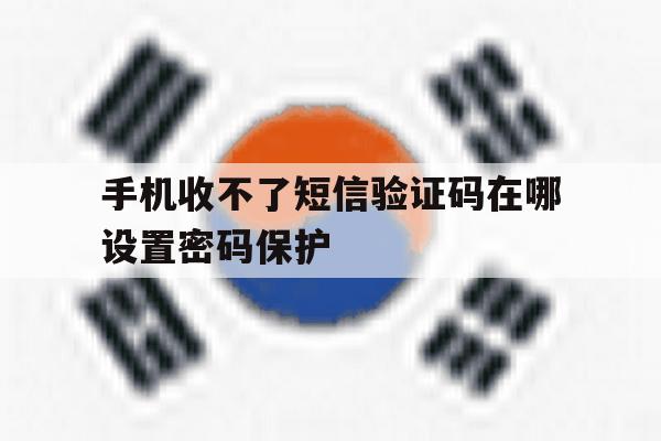 手机收不了短信验证码在哪设置密码保护 手机收不了短信验证码在哪设置密码保护