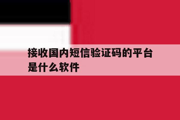 接收国内短信验证码的平台是什么软件 接收国内短信验证码的平台是什么软件