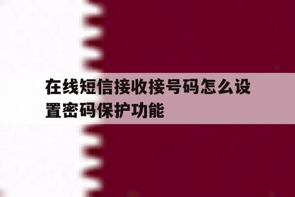 在线短信接收接号码怎么设置密码保护功能 在线短信接收接号码怎么设置密码保护功能
