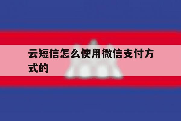 云短信怎么使用微信支付方式的 云短信怎么使用微信支付方式的