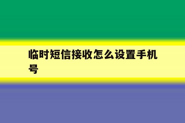 临时短信接收怎么设置手机号 临时短信接收怎么设置手机号