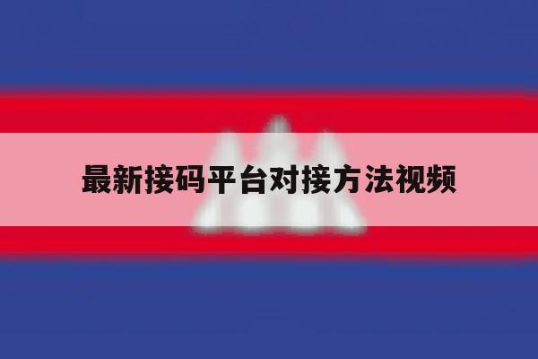 最新接码平台对接方法视频 最新接码平台对接方法视频
