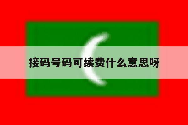 接码号码可续费什么意思呀 接码号码可续费什么意思呀