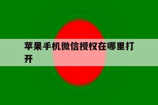苹果手机微信授权在哪里打开 苹果手机微信授权在哪里打开